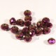 20 perles boulier en verre facettée prune/framboise à prisme doré  8mm