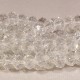 30 perles boulier en verre facettée blanc transparent 6x4mm