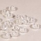 30 perles boulier en verre facettée blanc transparent 6x4mm