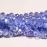 20 perles boulier en verre facettée bleu ciel prisme mauve   6x4mm