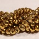 20 perles boulier en verre facettée or  6x4mm