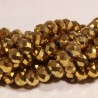 20 perles boulier en verre facettée or  6x4mm