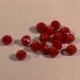 30 perles boulier en verre facettée rouge passion  6x4mm