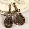 2 supports boucles d'oreilles goutte dormeuse bronze 28x15mm