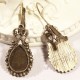 2 supports boucles d'oreilles goutte dormeuse bronze 28x15mm