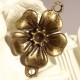 6 connecteurs fleurs couleur  bronze 5 pétales 27x18mm