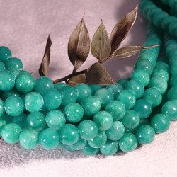 6mm: 20 perles pierre  jade naturelle teintée ronde vert 271