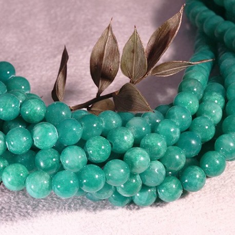 6mm: 20 perles pierre  jade naturelle teintée ronde vert 271