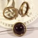 6 perles cadre ronde  bronze antique 19mm