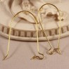 10 attaches crochet boucles d'oreilles laiton doré 37x16mm