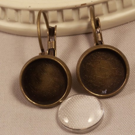 10 boucles d'oreille 12mm  laiton bronze