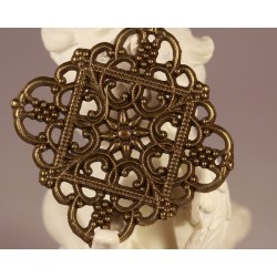 2 connecteurs carré esprit ethnique bronze 44mm
