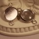 10 supports cabochon connecteurs laiton platine  12MM