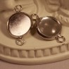 10 supports cabochon connecteurs laiton platine  12MM