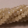 30 perles boulier en verre facettée sable grège 4x3mm