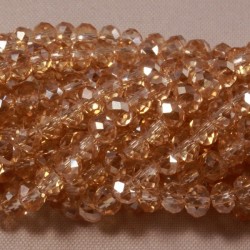 30 perles boulier en verre facettée doré à prisme 4x3mm