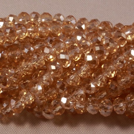 30 perles boulier en verre facettée doré à prisme 4x3mm