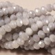 30 perles boulier en verre facettée gris perlé 4x3mm