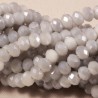 30 perles boulier en verre facettée gris perlé 4x3mm