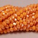 30 perles boulier en verre facettée orange à prisme  4x3mm