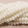 30 perles boulier en verre facettée blanc pur 4x3mm
