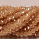 30 perles boulier en verre facettée miel caramel à prisme brillant  4x3mm