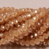 30 perles boulier en verre facettée miel caramel à prisme brillant  4x3mm