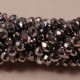 30 perles boulier en verre facettée argent brillant 4x3mm