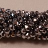 30 perles boulier en verre facettée argent brillant 4x3mm