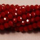 30 perles boulier en verre facettée rouge passion  4x3mm