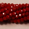 30 perles boulier en verre facettée rouge passion  4x3mm