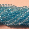 30 perles boulier en verre facettée bleu azur 4x3mm