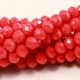 30 perles boulier en verre facettée rouge vermillon    4x3mm