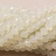 30 perles boulier en verre facettée blanc opale   4x3mm