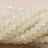 30 perles boulier en verre facettée blanc opale   4x3mm