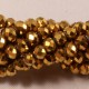 30 perles boulier en verre facettée or doré   4x3mm