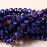 30 perles boulier en verre facettée bleu /violet a prisme   4x3mm