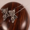 6 pics à cheveux motifs papillon en laiton  argenté 58mm