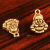 10 breloques mini bouddha assis métal bronze  10mm