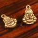 10 breloques mini bouddha assis métal bronze  10mm