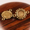 6 supports cabochon connecteur  couleur bronze diamètre 10mm