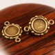 6 supports cabochon connecteur  couleur bronze diamètre 10mm