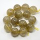 20 perles rondes  de quartz rutile  diamètre 6mm