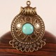 2 grands pendentif support cabochon connecteur multi rang bronze 55x39mm