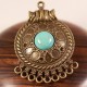 2 grands pendentif support cabochon connecteur multi rang bronze 55x39mm