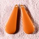 2 sequins emailles laiton longue goutte orange  27x10mm