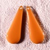 2 sequins emailles laiton longue goutte orange  27x10mm