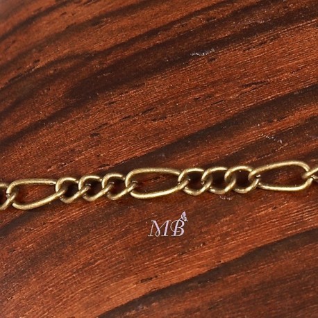 1 mètre CHSM029Y  chaine deux maillons 3x6mm et 2,5x3,5mm  couleur bronze ovale