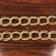 1 mètre CH001Y chaine maillon double couleur bronze fantaisie 7x8mm