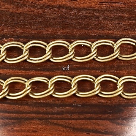 1 mètre CH001Y chaine maillon double couleur bronze fantaisie 7x8mm